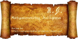 Matyasovszky Julianna névjegykártya
